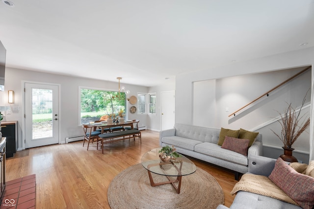 2120 Wynnedale Rd, Indianapolis, IN 46228 - living area featuring light wood finished floors and baseboard heating