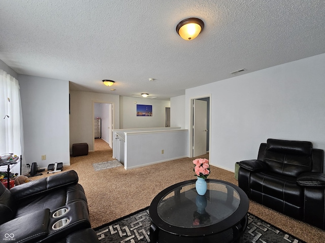 10836 Zimmerman Ln, Indianapolis, IN 46231 - carpeted living room featuring a textured ceiling
