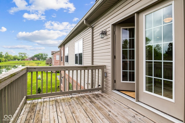 4261 Washington Blvd, Plainfield, IN 46168 - wooden deck with a yard and a water view