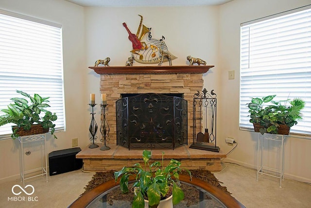 7737 Wolfgang Pl, Indianapolis, IN 46239 - detailed view of carpet floors and a fireplace