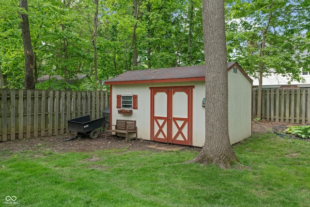 view of shed