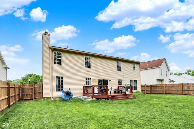 6609 Fountain Springs Blvd, Indianapolis, IN 46236 - rear view of house with a chimney and a deck