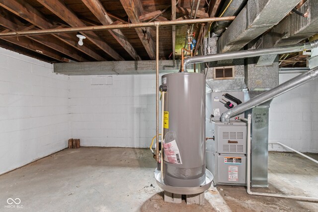703 Kappes St, Indianapolis, IN 46221 - utility room featuring water heater and heating unit