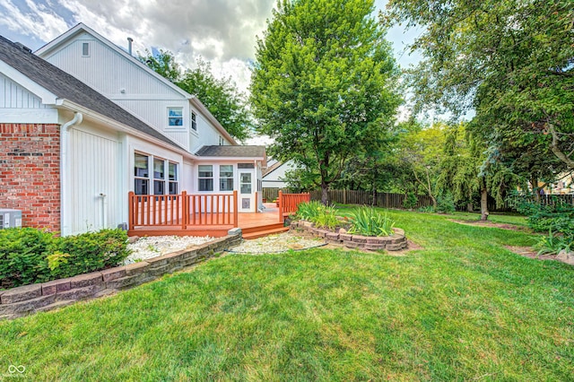 9158 Oak Knoll Ln, Fishers, IN 46037 - view of yard with a deck