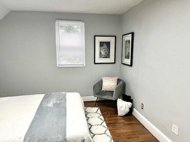 1661 S Talbott St, Indianapolis, IN 46225 - bedroom with wood finished floors and vaulted ceiling