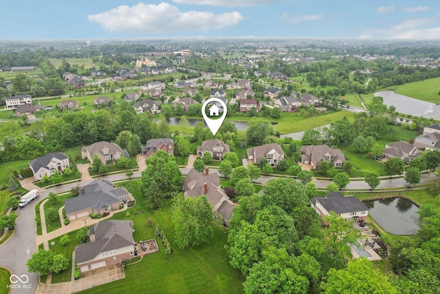 3744 Abney Point Dr, Carmel, IN 46077 - aerial overview of property's location with nearby suburban area and a large body of water