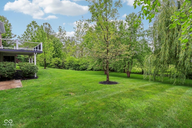 3744 Abney Point Dr, Carmel, IN 46077 - view of green lawn featuring a deck