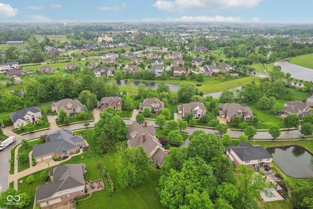 3744 Abney Point Dr, Carmel, IN 46077 - aerial perspective of suburban area with a large body of water