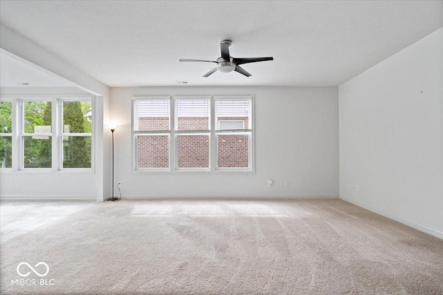 16573 Cava Dr, Fishers, IN 46037 - spare room featuring carpet floors, ceiling fan, plenty of natural light, and baseboards
