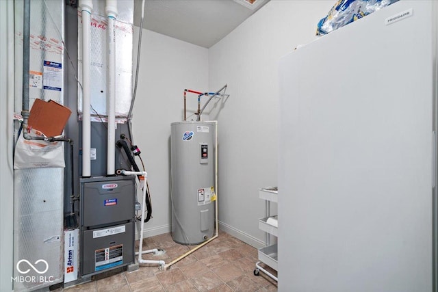 16573 Cava Dr, Fishers, IN 46037 - utility room featuring water heater and heating unit