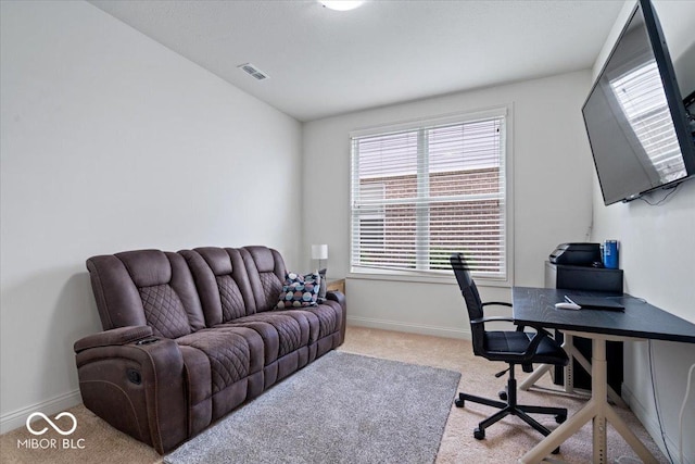 16573 Cava Dr, Fishers, IN 46037 - home office featuring light carpet and baseboards