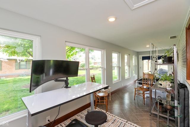 1541 Stadium Dr, Seymour, IN 47274 - office with healthy amount of natural light, recessed lighting, and baseboards