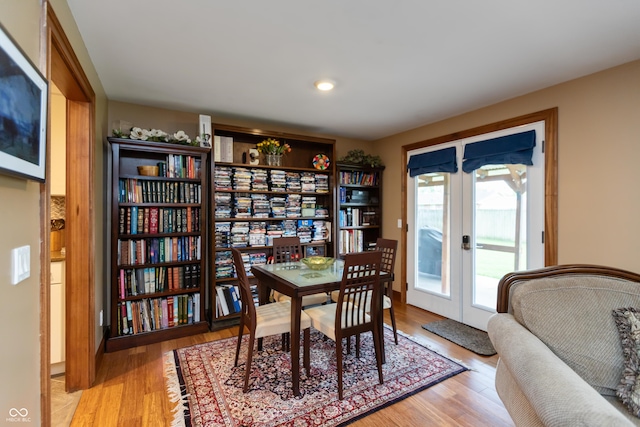 1541 Stadium Dr, Seymour, IN 47274 - office with french doors, light wood-style floors, and recessed lighting