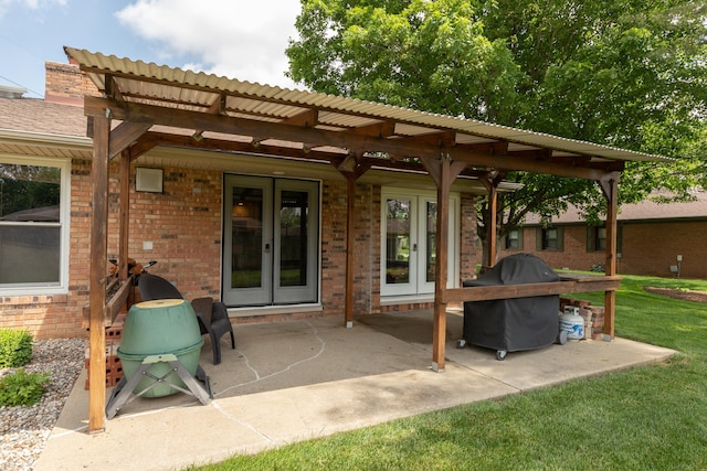 1541 Stadium Dr, Seymour, IN 47274 - view of patio with french doors and a grill