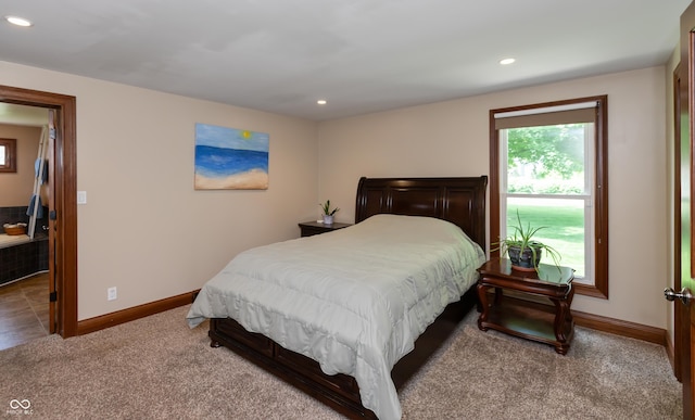 1541 Stadium Dr, Seymour, IN 47274 - bedroom featuring carpet, baseboards, and recessed lighting
