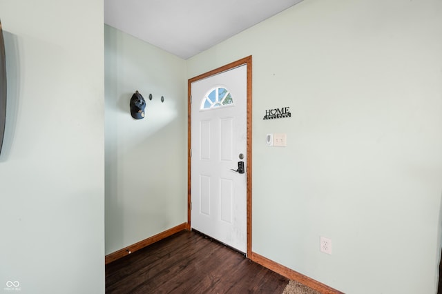 201 Hayden Pike, North Vernon, IN 47265 - foyer entrance with dark wood-type flooring and baseboards