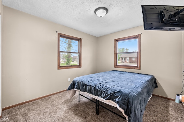 201 Hayden Pike, North Vernon, IN 47265 - carpeted bedroom with multiple windows, baseboards, and a textured ceiling