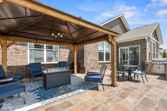 4659 W Otway Ln, New Palestine, IN 46163 - view of patio / terrace with a gazebo, outdoor dining area, and an outdoor living space