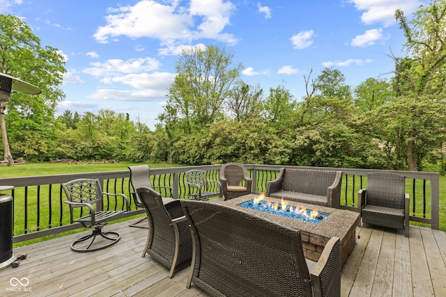 6230 E 56th St, Indianapolis, IN 46226 - wooden deck with a yard and outdoor lounge area
