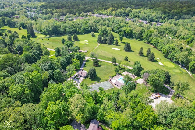 6230 E 56th St, Indianapolis, IN 46226 - bird's eye view of a golf course and a forest