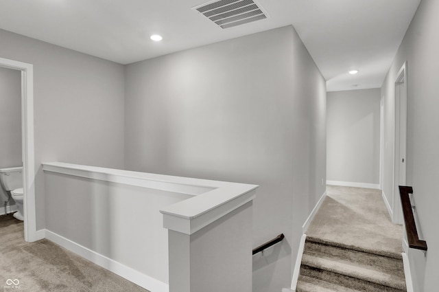 6683 Halsey St, Zionsville, IN 46077 - hall featuring carpet, baseboards, and recessed lighting