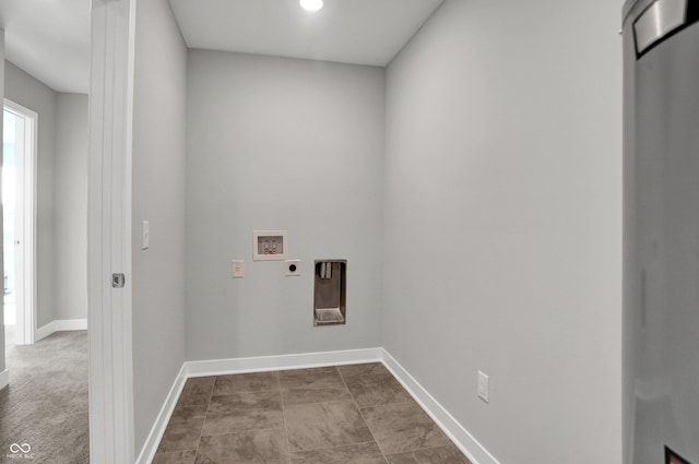 6683 Halsey St, Zionsville, IN 46077 - washroom with electric dryer hookup, hookup for a washing machine, and baseboards