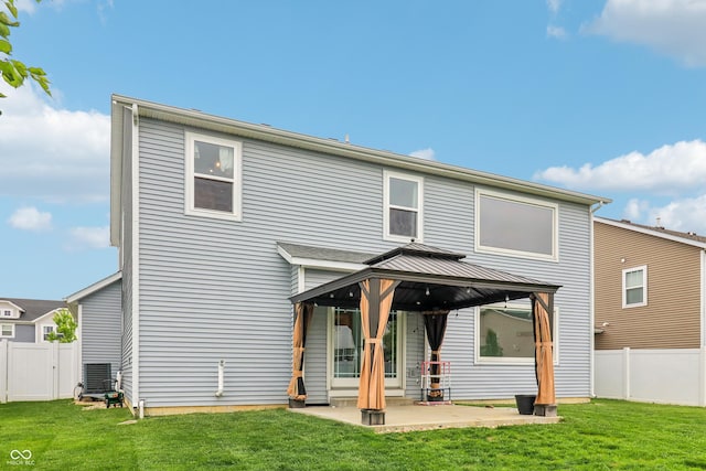 951 Parker Ln, Westfield, IN 46074 - back of property with a gazebo, a patio area, and central AC