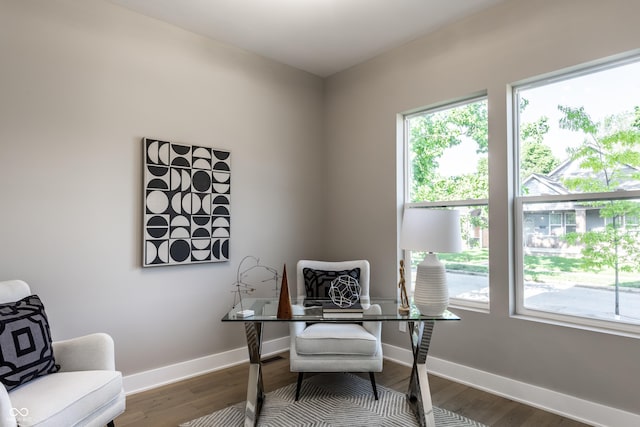 43 N Walcott St, Indianapolis, IN 46201 - office featuring dark wood-style flooring and baseboards