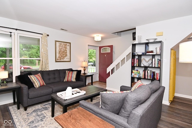 1236 Central Ave, Indianapolis, IN 46202 - living area with stairway and wood finished floors