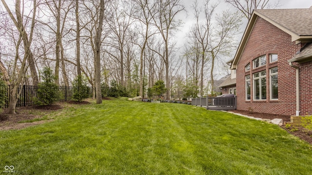 view of yard featuring a deck