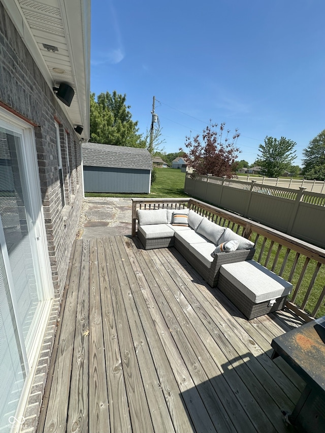 951 N Maiellen Dr, Greenfield, IN 46140 - wooden terrace with outdoor lounge area