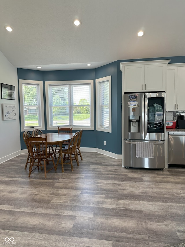 951 N Maiellen Dr, Greenfield, IN 46140 - dining room featuring baseboards, healthy amount of natural light, recessed lighting, and wood finished floors