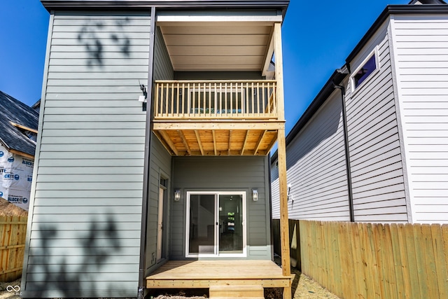 39 N Walcott St, Indianapolis, IN 46201 - back of property with a balcony and fence
