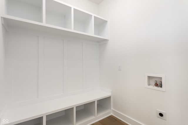 39 N Walcott St, Indianapolis, IN 46201 - mudroom with baseboards and dark wood-style floors