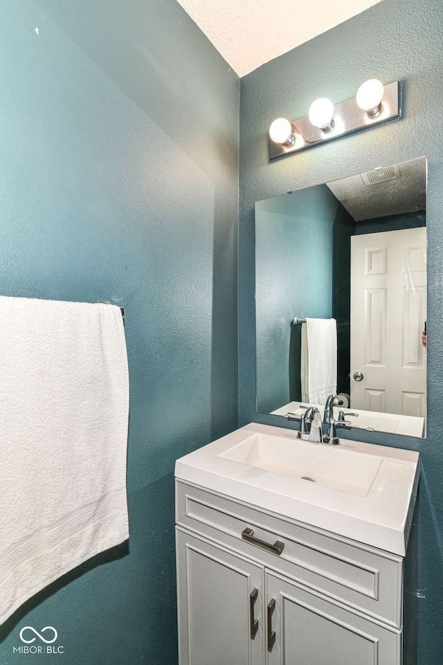 9676 W Constellation Dr, Pendleton, IN 46064 - bathroom with a textured wall and vanity