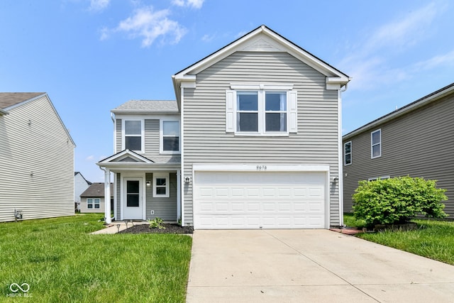 9676 W Constellation Dr, Pendleton, IN 46064 - traditional-style home featuring driveway, an attached garage, and a front lawn