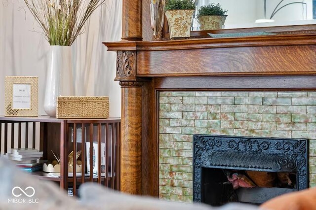847 N Park Ave, Indianapolis, IN 46202 - detailed view of a brick fireplace