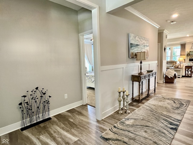 3691 Talmine Ln, Bargersville, IN 46106 - corridor with crown molding and wood finished floors