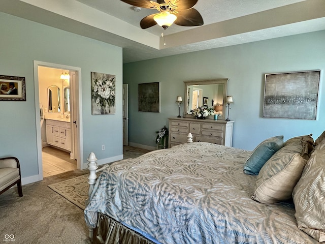 3691 Talmine Ln, Bargersville, IN 46106 - carpeted bedroom with baseboards and ensuite bathroom