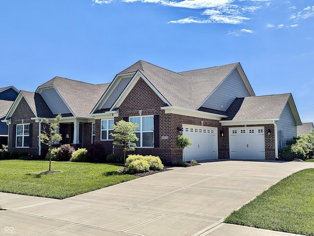3691 Talmine Ln, Bargersville, IN 46106 - view of front of house featuring brick siding, driveway, an attached garage, and a front yard