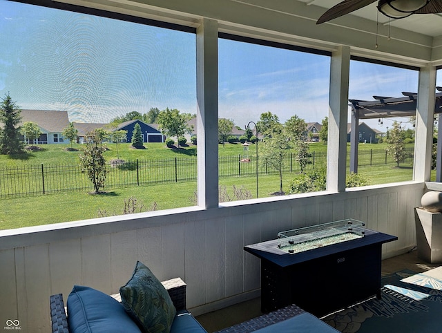 3691 Talmine Ln, Bargersville, IN 46106 - sunroom with ceiling fan and plenty of natural light