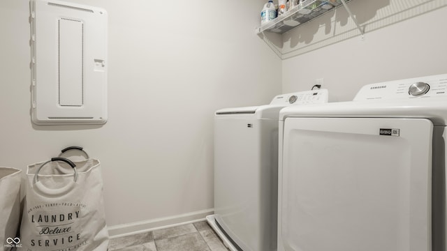 747 Tuxedo Dr, Westfield, IN 46074 - laundry room with baseboards and independent washer and dryer