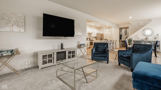 747 Tuxedo Dr, Westfield, IN 46074 - living area featuring light carpet and recessed lighting