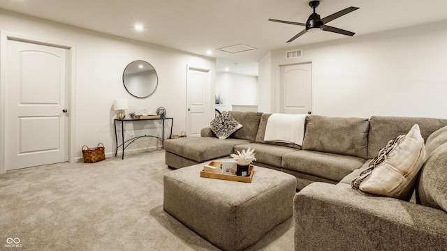 747 Tuxedo Dr, Westfield, IN 46074 - living room with carpet floors, recessed lighting, and ceiling fan
