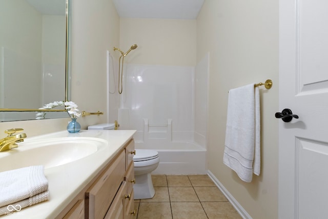 1941 Orchard Ct, Carmel, IN 46280 - bathroom featuring vanity, toilet, tile patterned flooring, and tub / shower combination