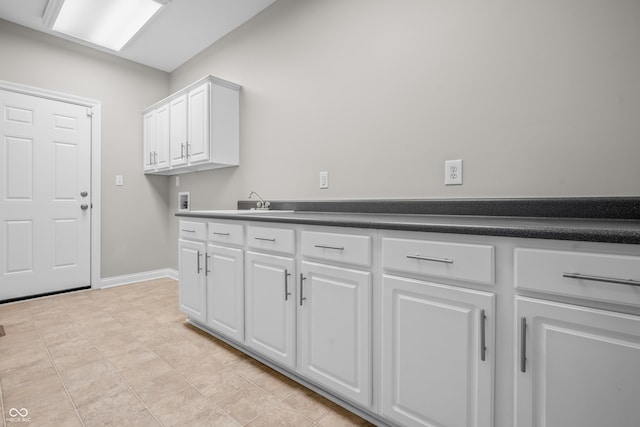 4368 W Eagle Trce, New Palestine, IN 46163 - laundry room featuring hookup for a washing machine, cabinet space, and baseboards