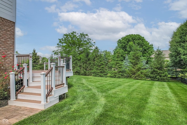 4368 W Eagle Trce, New Palestine, IN 46163 - view of green lawn featuring a deck