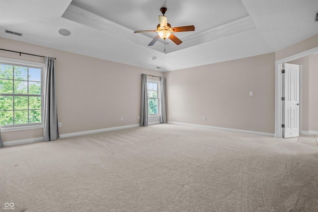 4368 W Eagle Trce, New Palestine, IN 46163 - spare room with a raised ceiling, baseboards, and a ceiling fan