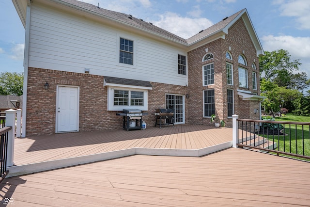 4368 W Eagle Trce, New Palestine, IN 46163 - wooden deck featuring area for grilling