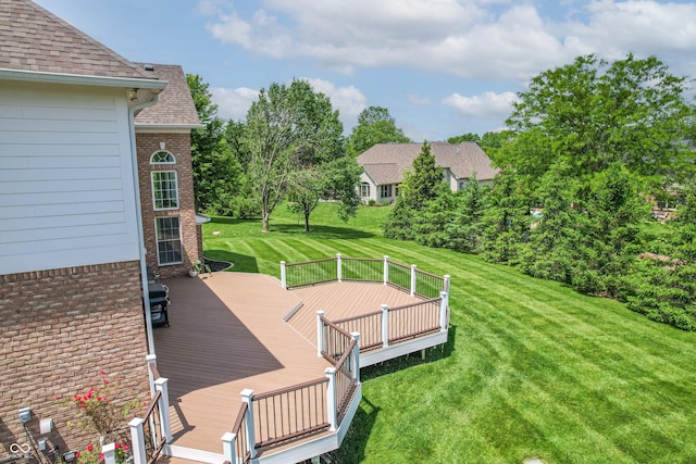 4368 W Eagle Trce, New Palestine, IN 46163 - view of green lawn featuring a wooden deck